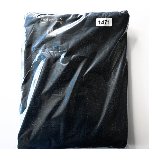 LISA ORIGINALS Navy Metallic Long Sleeve Lightweight Sweater - Size Small - Picture 9 of 9